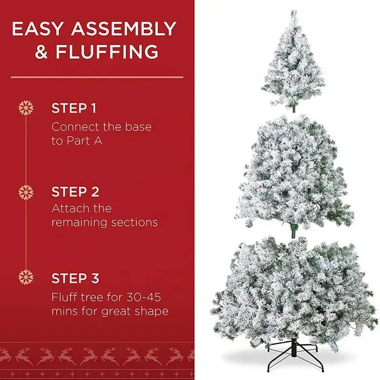 Snowy Flocked Christmas Tree