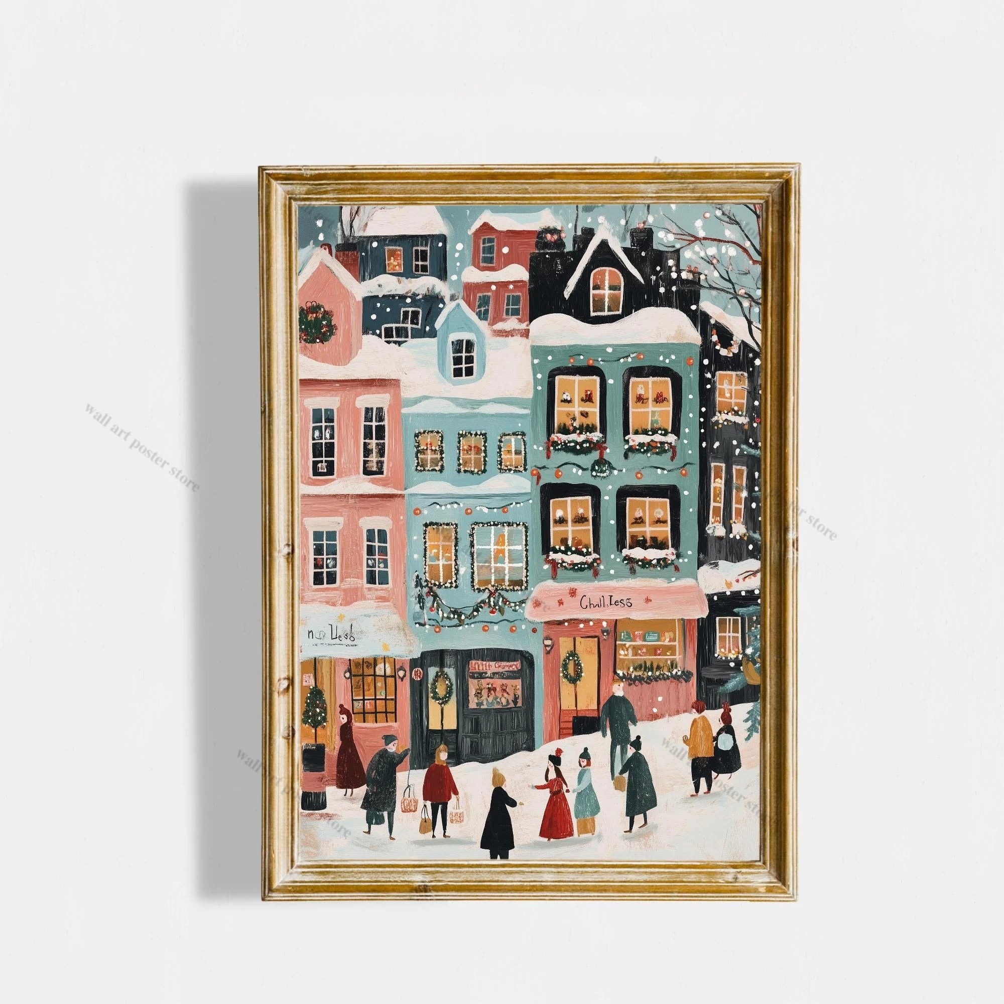 Winter Town Holiday Printable Wall Art