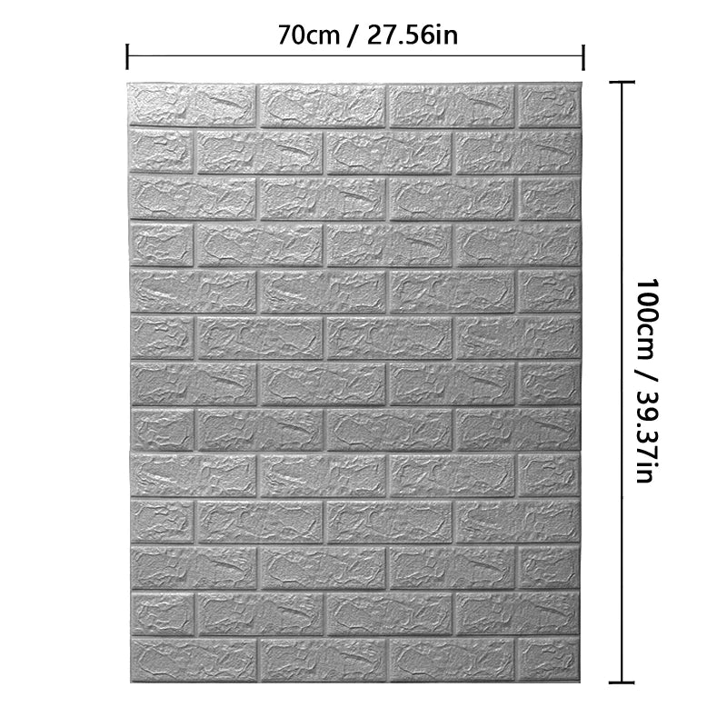 Various 3D Faux Brick Self Adhesive Vinyl Wallpaper Soft Foam Material Wall Stickers for Kitchen Bedroom Living Room Decoration