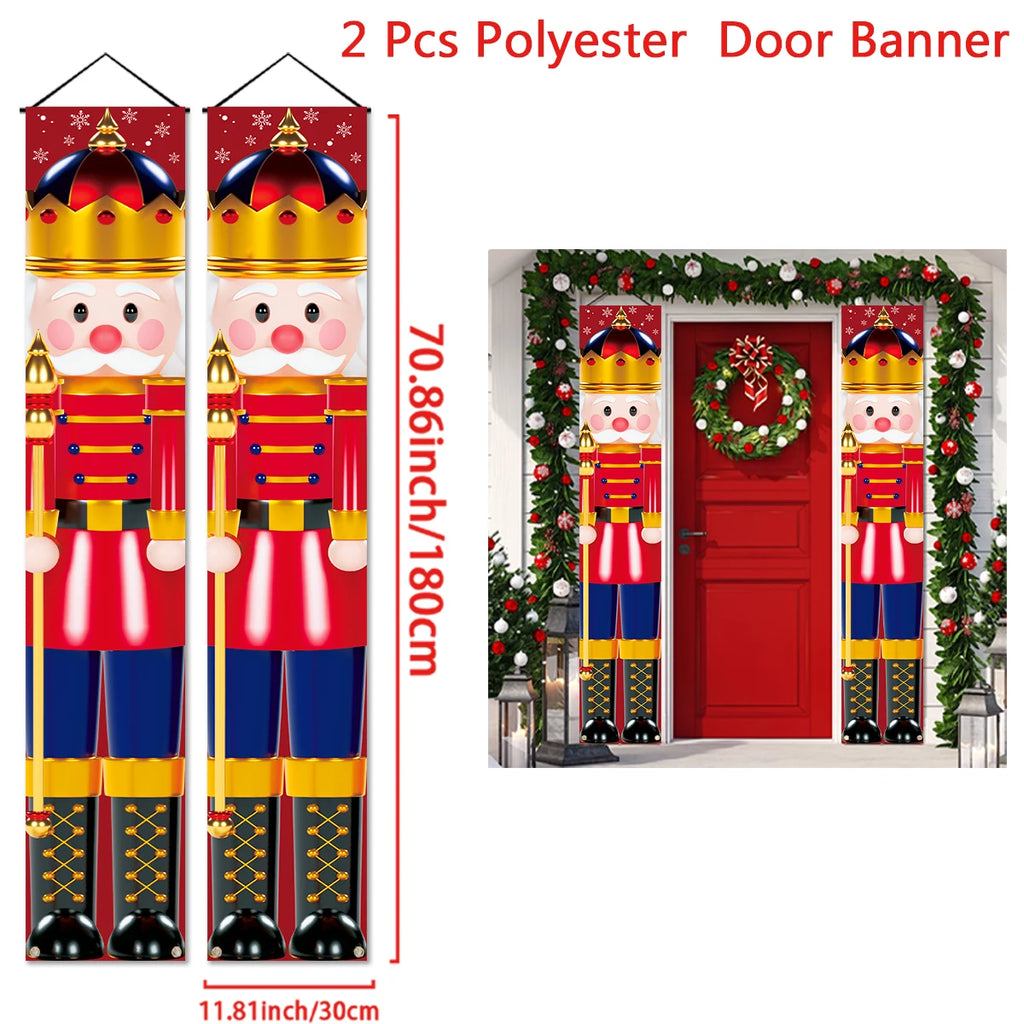 Christmas Hanging Door Banner Merry Christmas Decoration for Home 2025 Xmas Door Decor Navidad Notal Noel Ornament New Year 2026