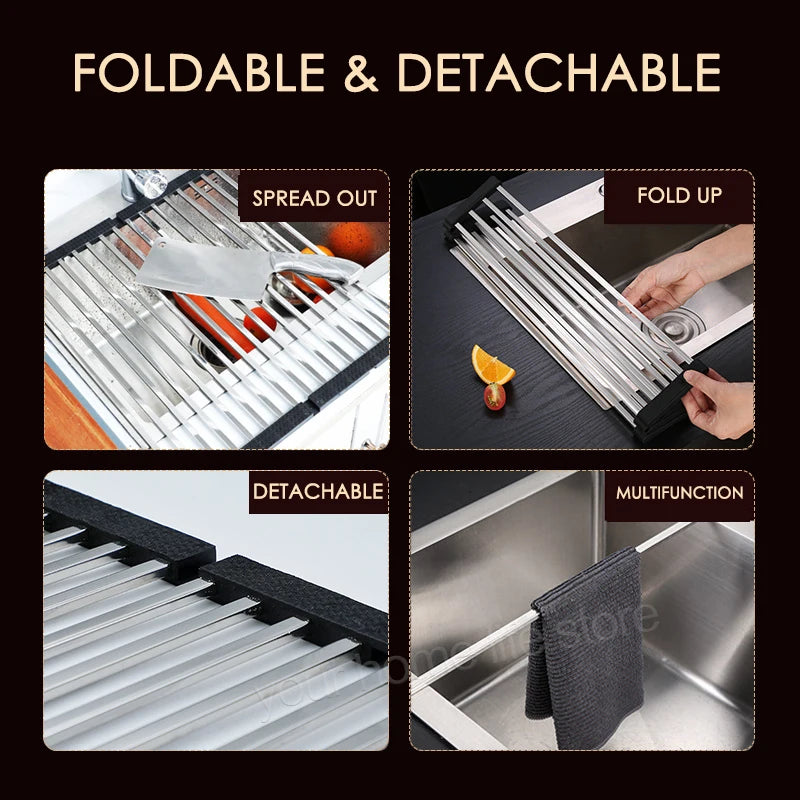 Roll-Up Over Sink Dish Drying Rack