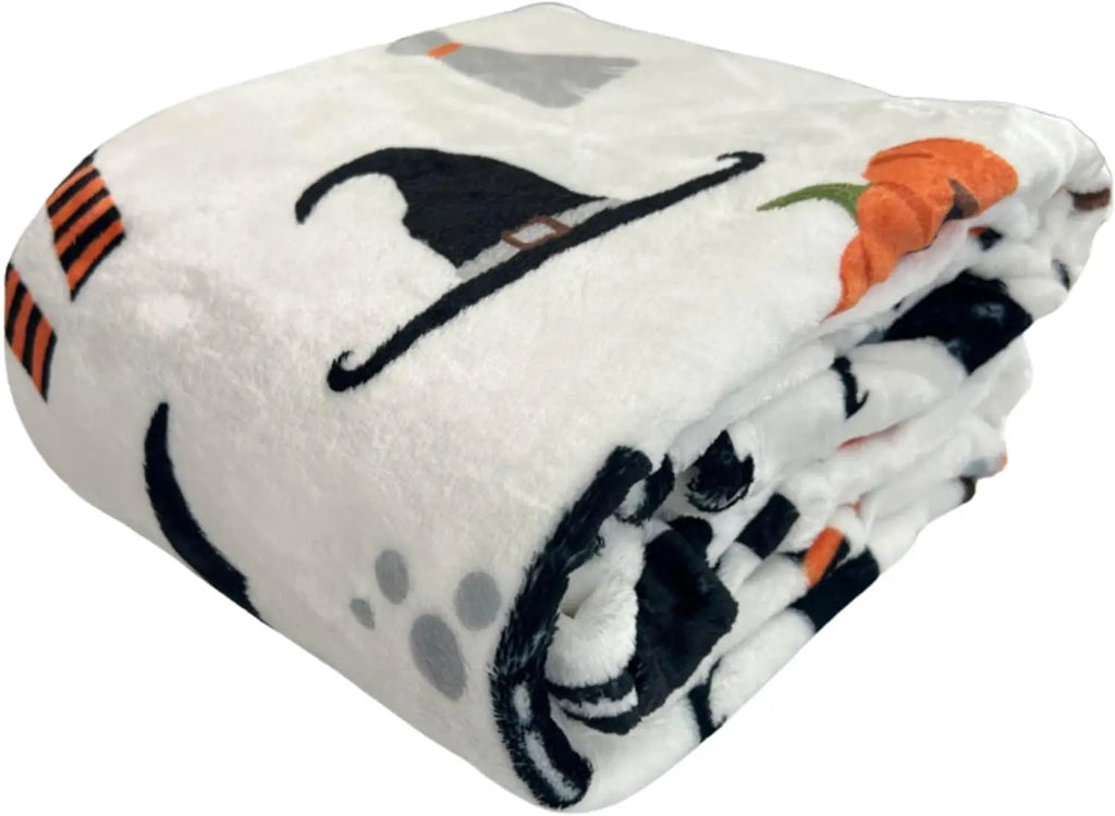 Halloween Black Bats Flannel Blanket