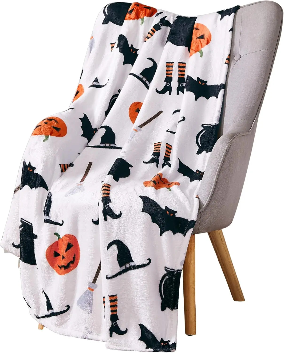 Halloween Black Bats Flannel Blanket