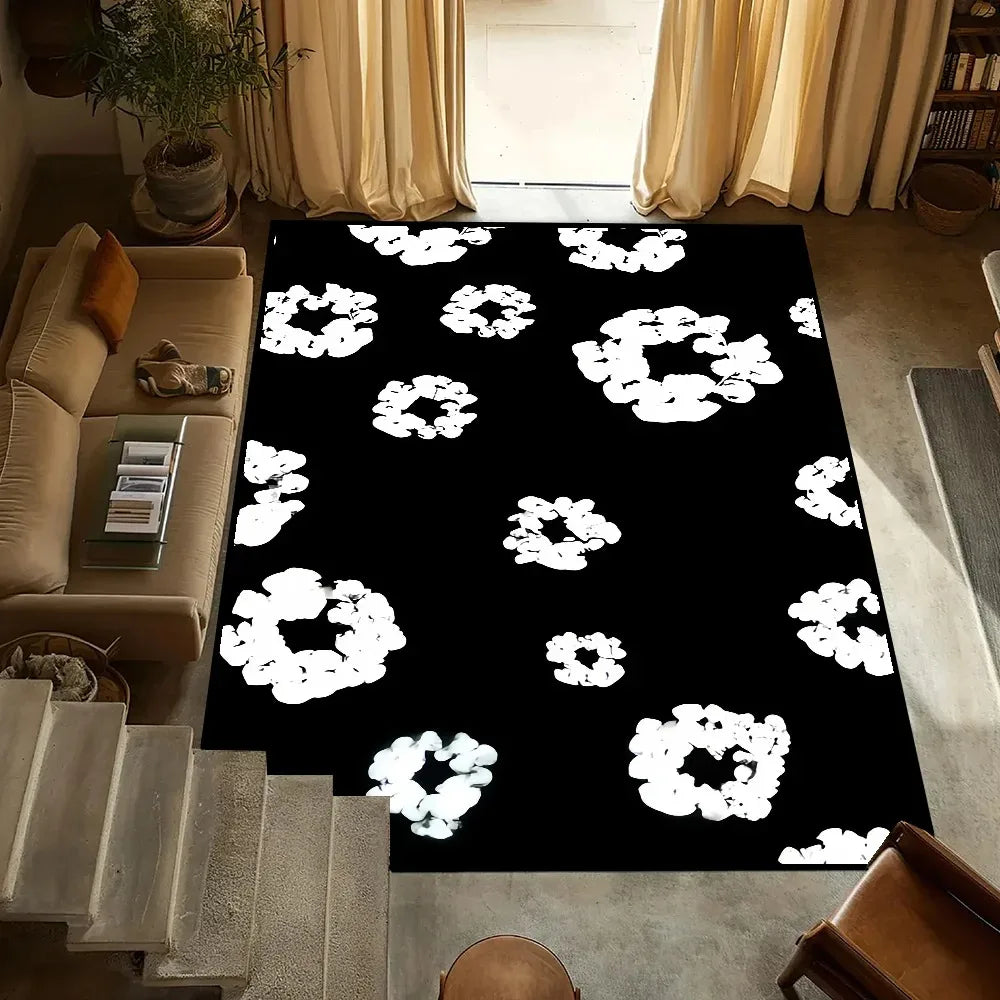 Small T-Tears Carpet Anti-Slip Kitchen Bedroom Fashion D-Denim Handmade Tufted Rug Luxury Living Room Entrance Decoration