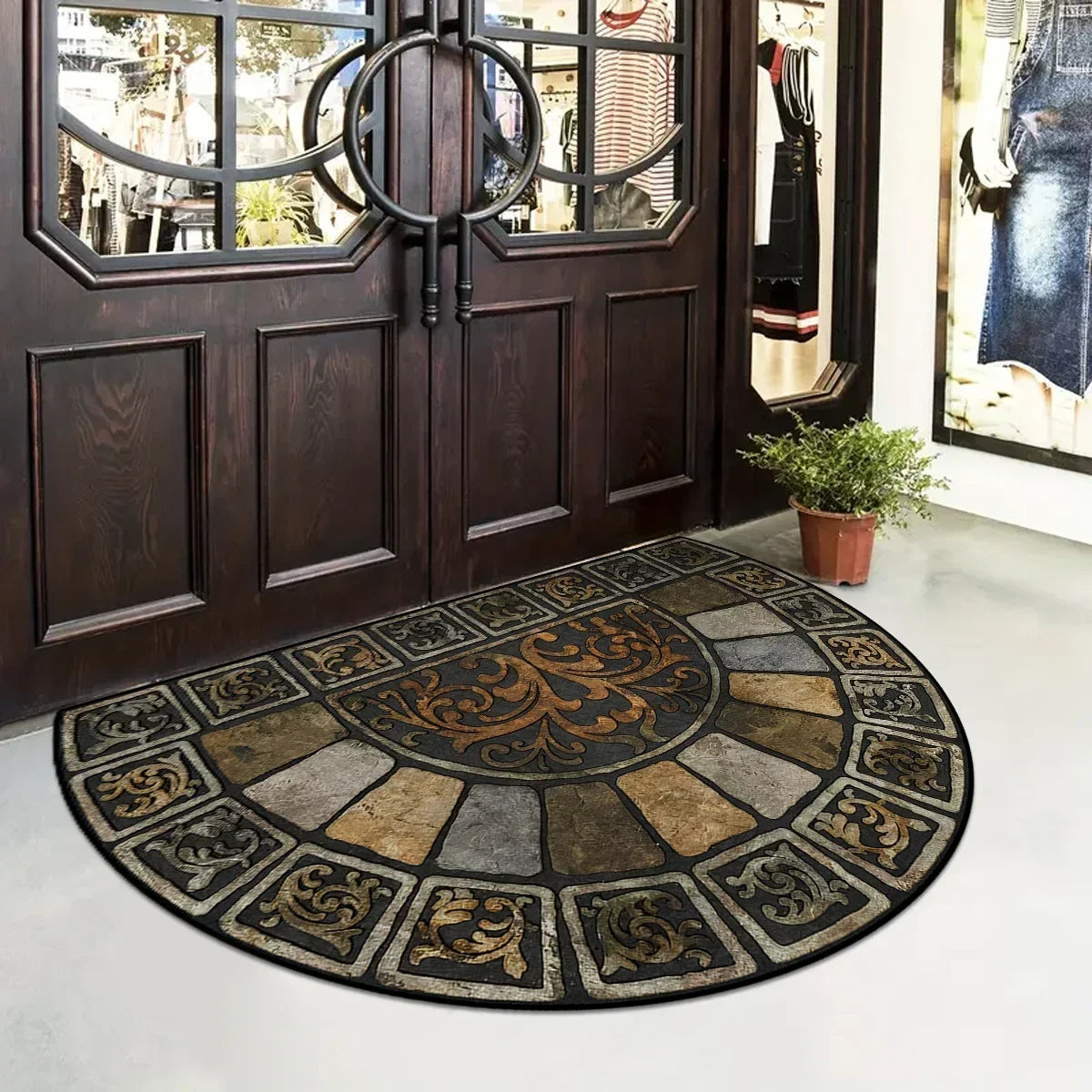 VIKAMA Summer American-style Retro Anti-slip Entrance Door Mat, Wear-resistant Entrance Hall Absorbent Carpet, Home Decoration