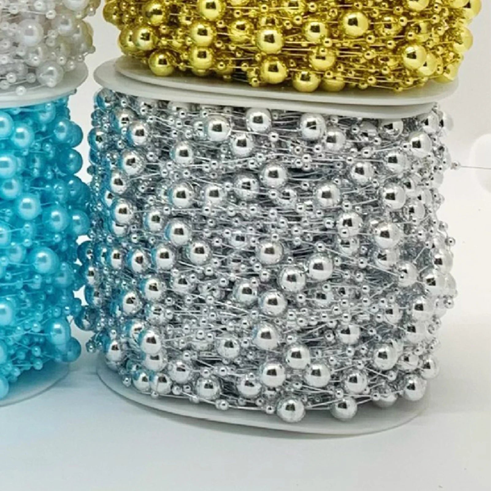 2025 Christmas Decoration Bead String Clear Colored Round Diamond Scale Shape Bead String For Wedding Valentine's Thanksgiving