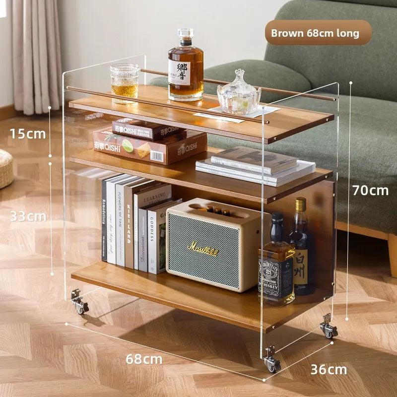 Creative sofa side table bedside shelf trolley simple ins movable small apartment coffee table