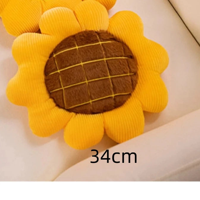 Office Sunflower Plush Cushion Pillow Living Room Sofa Headboard Plush Decorative Pad Car Sunflower Car Seat Plush Back Cushion