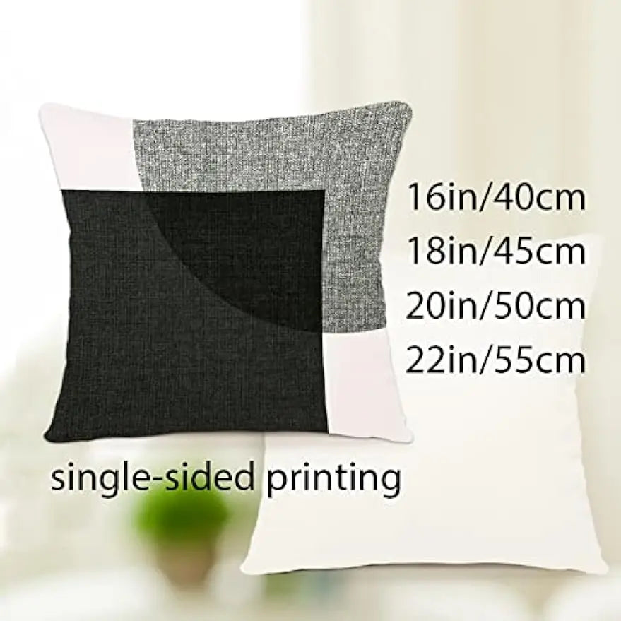 Black Geometric Pattern Pillow Case Home Decor Suitable for Office Sofa Cushion Living Room Garden Car Cushion Cover