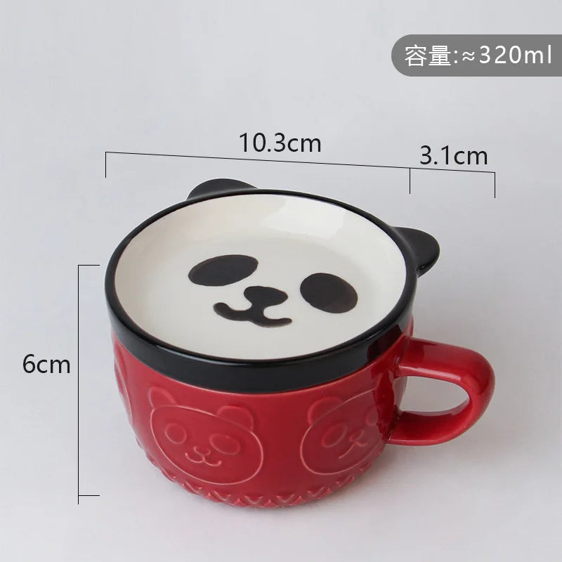 Japanese Cartoon Cat With Cover Coffee Cup Cute Breakfast Cup Creative Coffee Cup Milk Cup Couple Water Cup With Lid