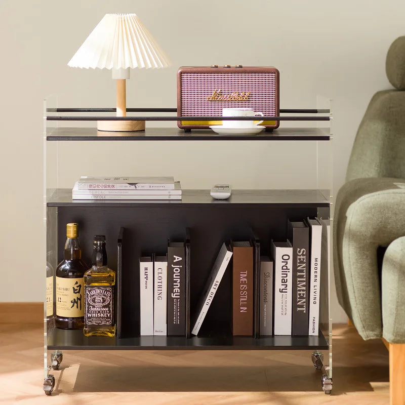 Creative sofa side table bedside shelf trolley simple ins movable small apartment coffee table