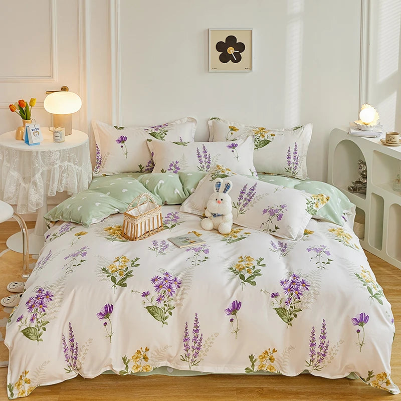Strawberry Bedding Set Double Sheet Soft 3/4pcs Bed Sheet Set Duvet Cover Queen King Size Comforter Sets For Home For Child