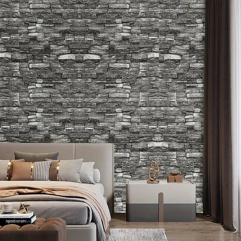 Various 3D Faux Brick Self Adhesive Vinyl Wallpaper Soft Foam Material Wall Stickers for Kitchen Bedroom Living Room Decoration