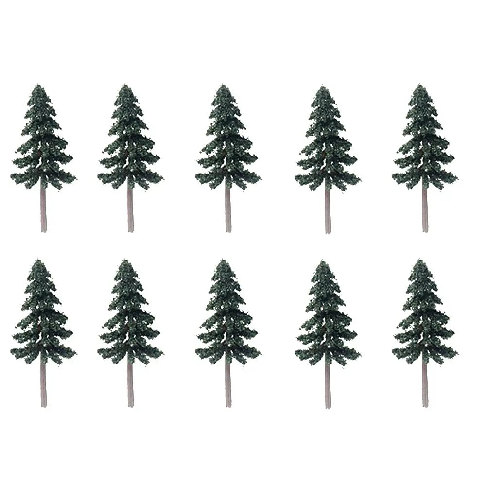 10 PCs Model Pine Trees Miniature Pine Trees Forest Train Railway War Game Layout DIY Landscape Scenery Christmas Decor