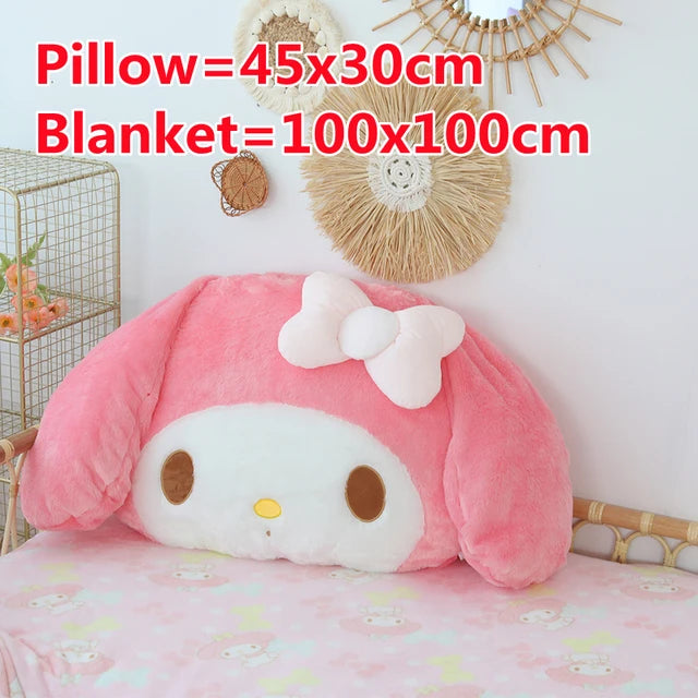 Sanrio Comfortable My Melody Back Cushion Sofa Bed Big Size Japanese StyleThrow Pillow Cartoon Anime Pillow Blanket Home Decor
