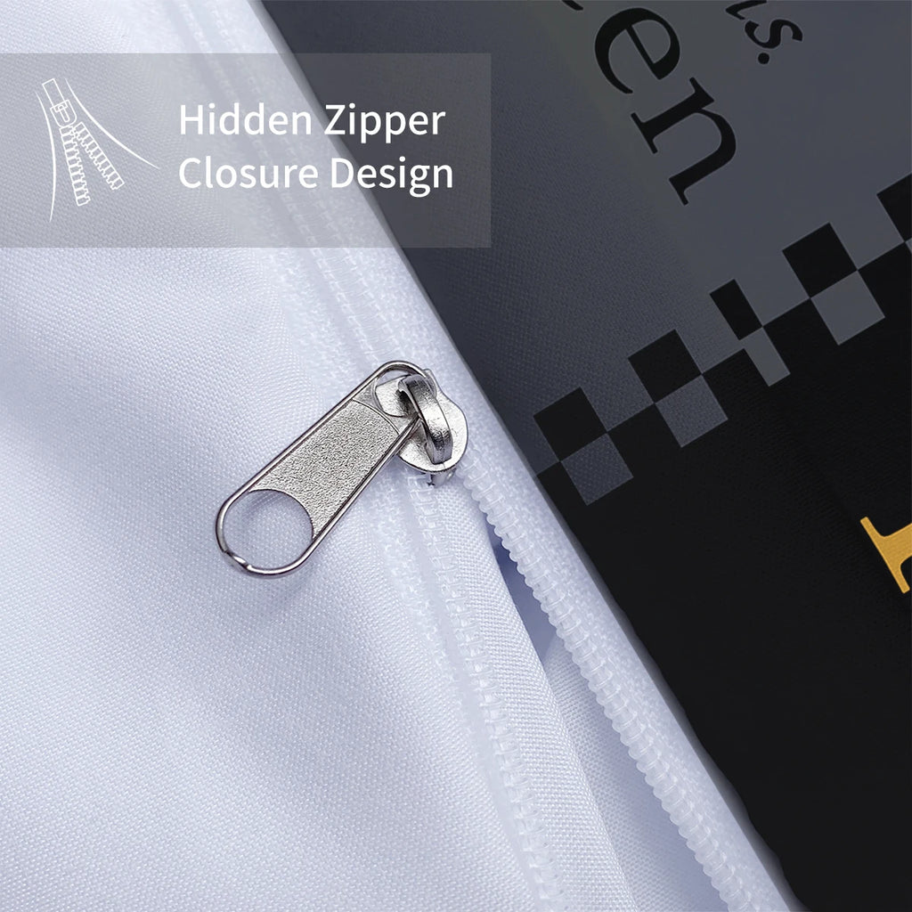 3pcs fashionable black gray crown design printed bedding set, soft, comfortable and breathable down duvet cover, bedroom, hotel