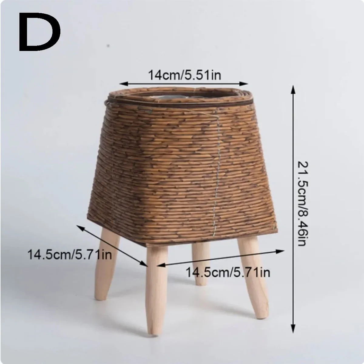 Fashion Rattan Woven Flower Pot Creative Flower Planters With Removable Legs Durable Hand Wove Plant Stand
