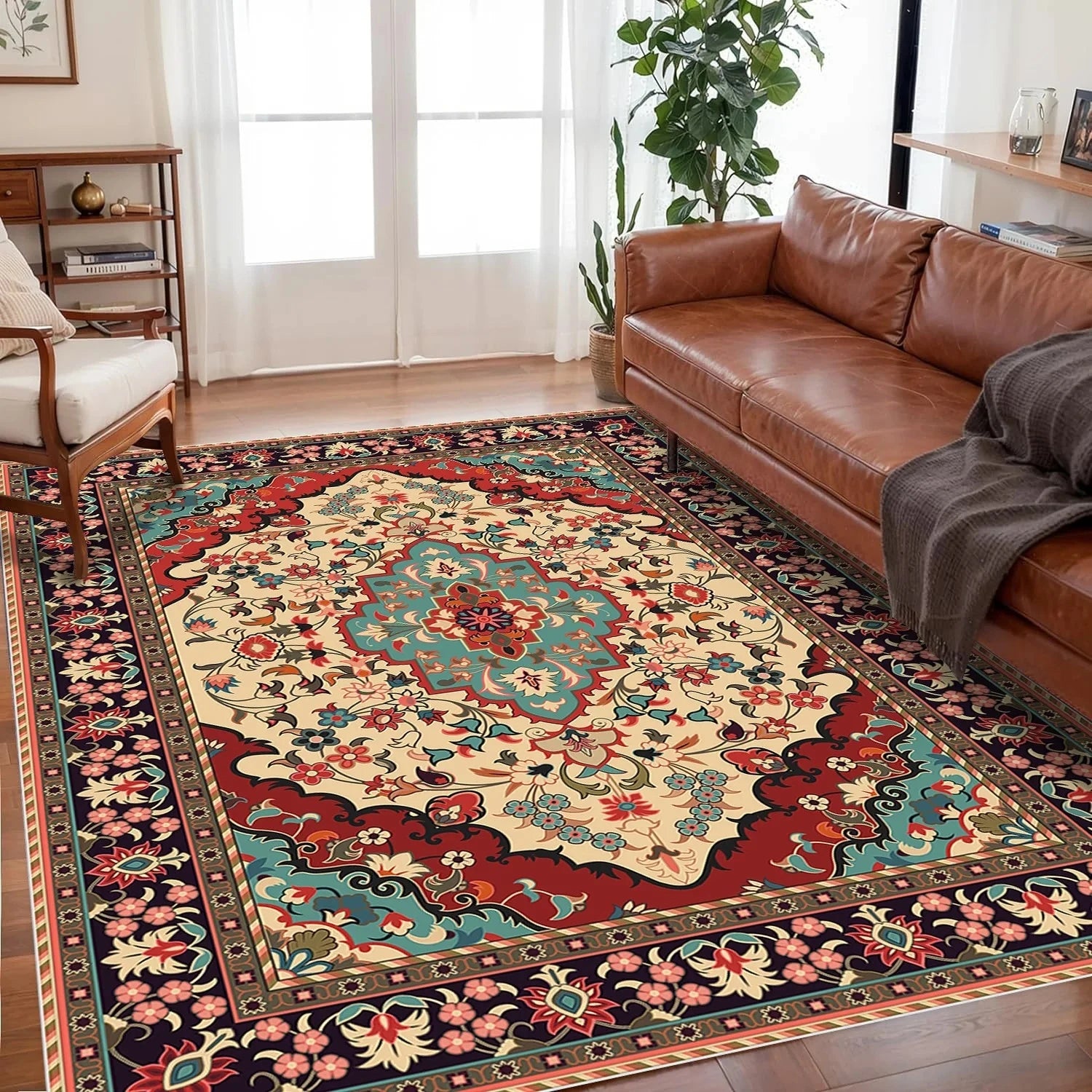 VIKAMA Bohemian Crystal Velvet Anti Slip Carpet For Living Room ,Floor Bedroom Big Size Rugs, Sofa Mats, Study,Home Decoration