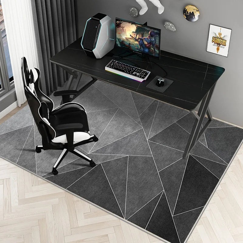 VIKAMA Gaming Under The Table Carpet Geometric Gray Non Slip Modern Minimalist Household Carpet Home Decoration