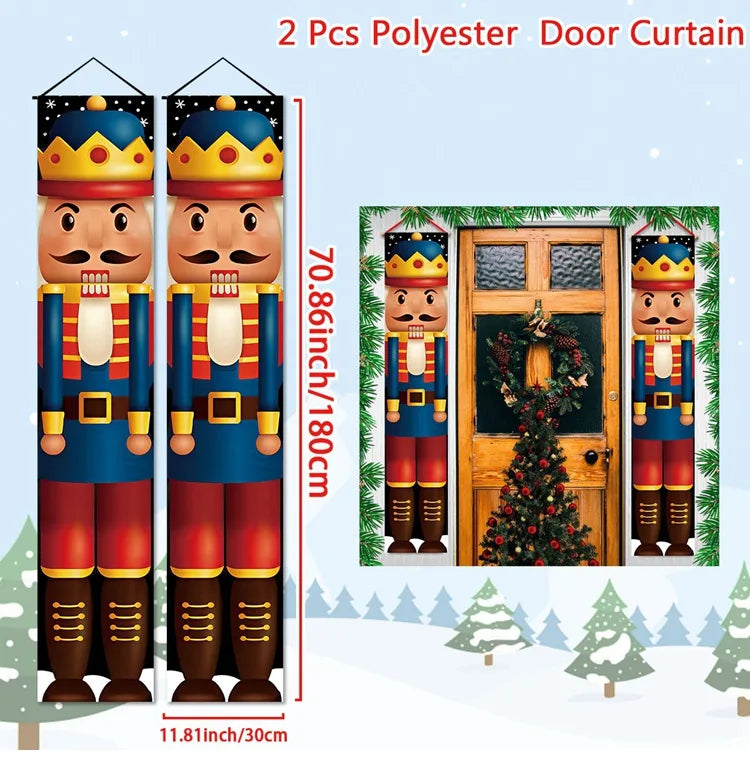 Christmas Hanging Door Banner Merry Christmas Decoration for Home 2025 Xmas Door Decor Navidad Notal Noel Ornament New Year 2026