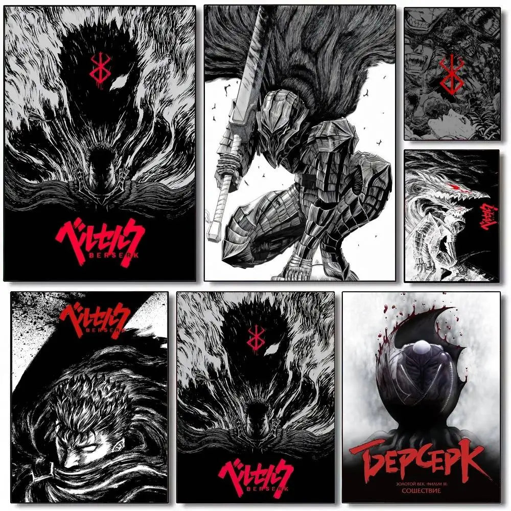 Classic Berserk Anime Art Wall Stickers