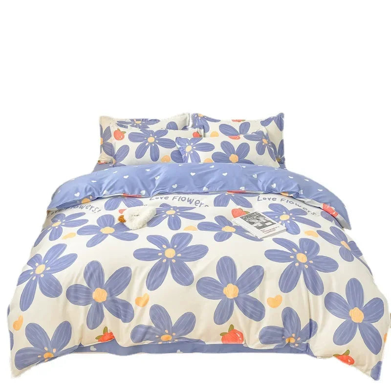 Strawberry Bedding Set Double Sheet Soft 3/4pcs Bed Sheet Set Duvet Cover Queen King Size Comforter Sets For Home For Child