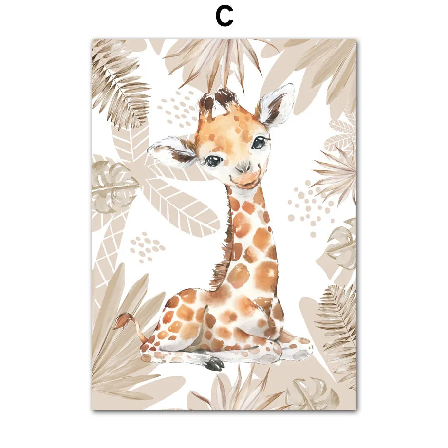 Personalized Safari Animal Nursery Wall Art