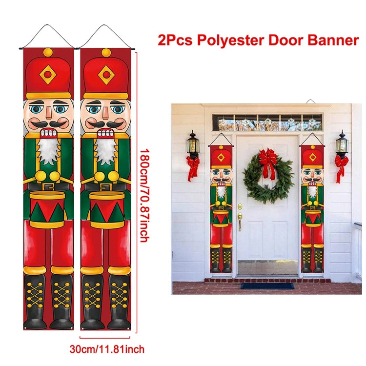 Christmas Hanging Door Banner Merry Christmas Decoration for Home 2025 Xmas Door Decor Navidad Notal Noel Ornament New Year 2026