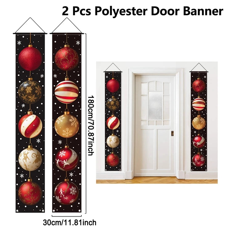 Christmas Hanging Door Banner Merry Christmas Decoration for Home 2025 Xmas Door Decor Navidad Notal Noel Ornament New Year 2026