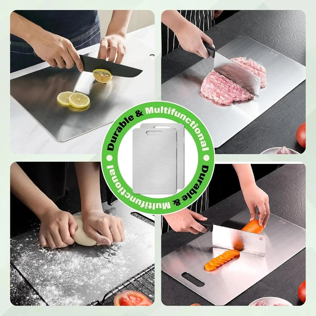 Stainless Steel Panel and Chopping Board Kitchen Household Thickened Double Sided Cutting Board Block Kneading Dough Board