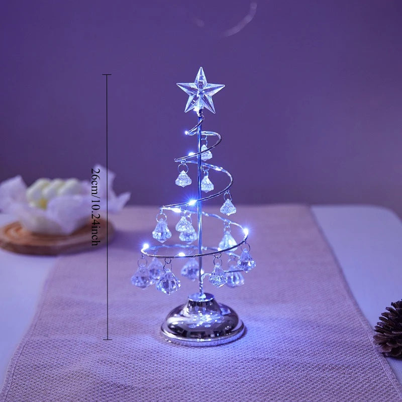 Glowing Crystal Christmas Tree Ornament Lamp