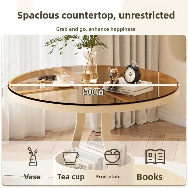 Coffee table light luxury rock slab round sofa side few bedrooms bedside small table balcony small round table