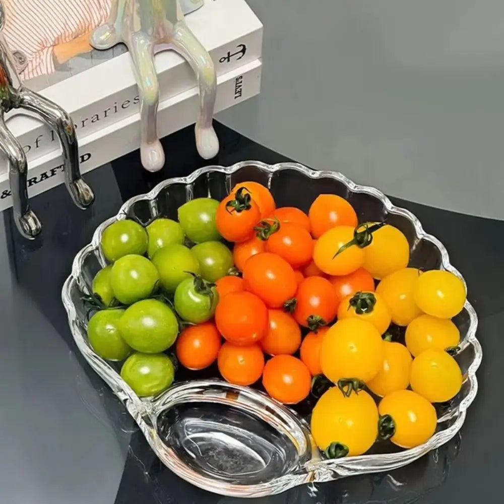 Shell DishTransparent Dumpling Plate with Vinegar Discs Sushi Breakfast Dried Fruit Snack Shell Spitting Dish Fruit Plate