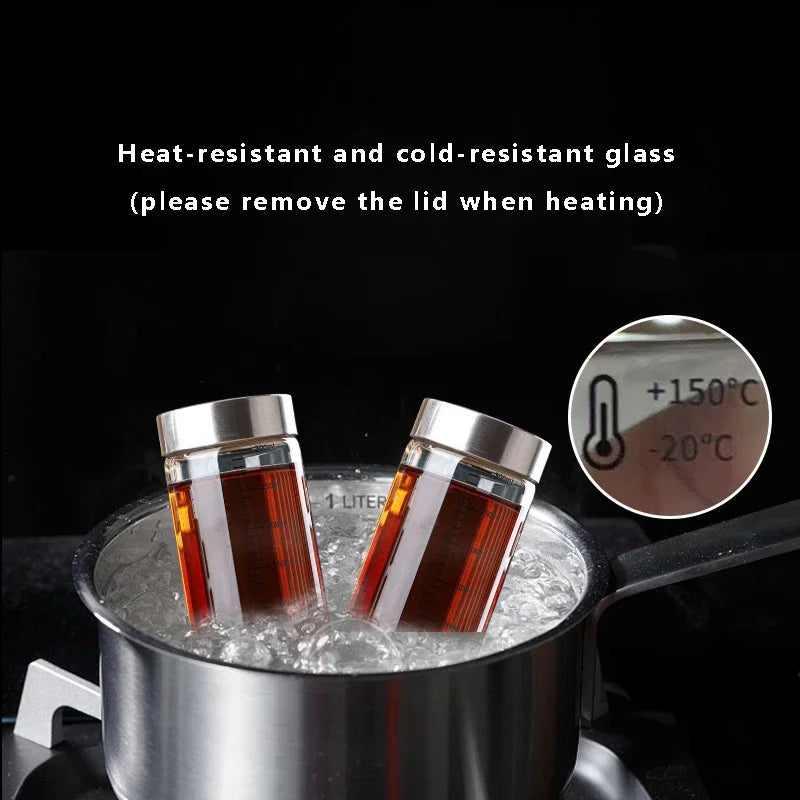 Glass Storage Jar with Lid and Scale