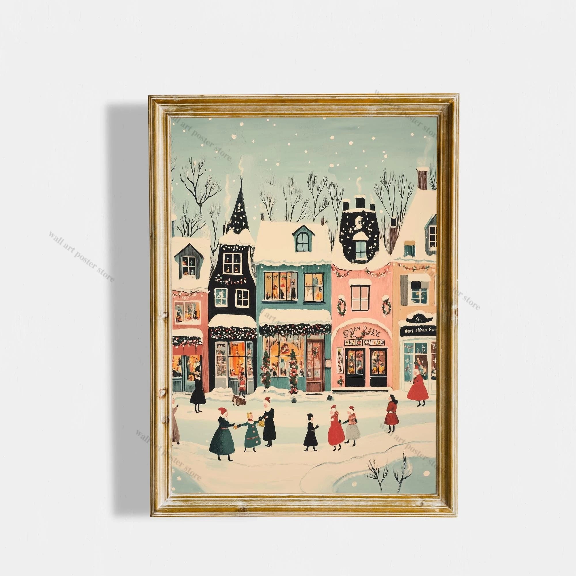 Winter Town Holiday Printable Wall Art