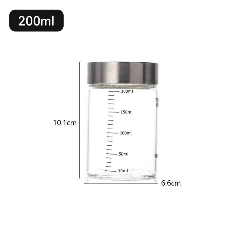 Glass Storage Jar with Lid and Scale