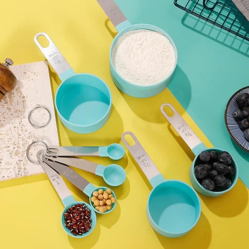 8PCS/set Stainless Steel Measuring Cup and Spoon Set with Scale for Accurate Baking and Cooking Grain Dessert Measuring Tools