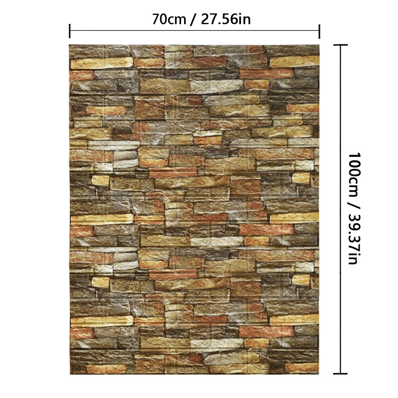 Various 3D Faux Brick Self Adhesive Vinyl Wallpaper Soft Foam Material Wall Stickers for Kitchen Bedroom Living Room Decoration