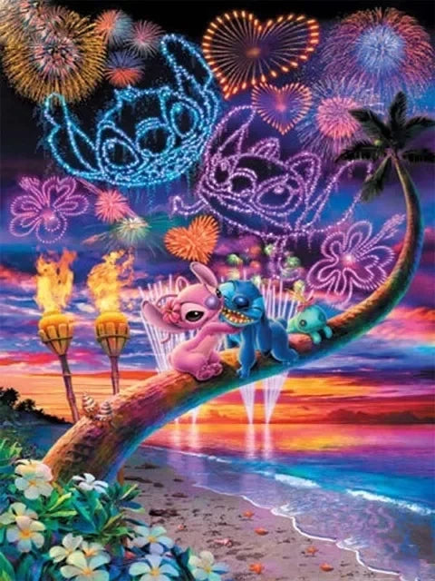 Disney Anime Canvas Painting Wall Art Cartoo Lilo & Stitch  Stitch& Angel Pictures On Canvas Posters And Prints Home Decor Mural