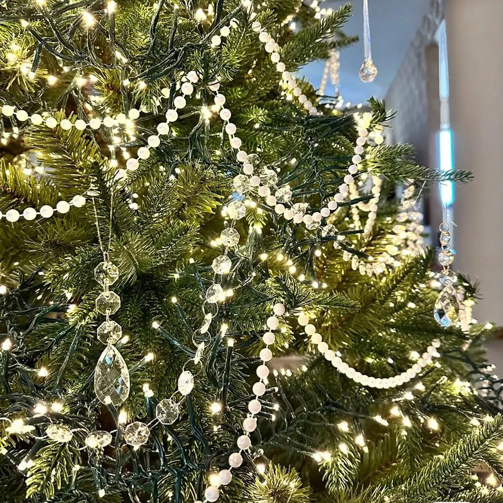 2025 Christmas Decoration Bead String Clear Colored Round Diamond Scale Shape Bead String For Wedding Valentine's Thanksgiving