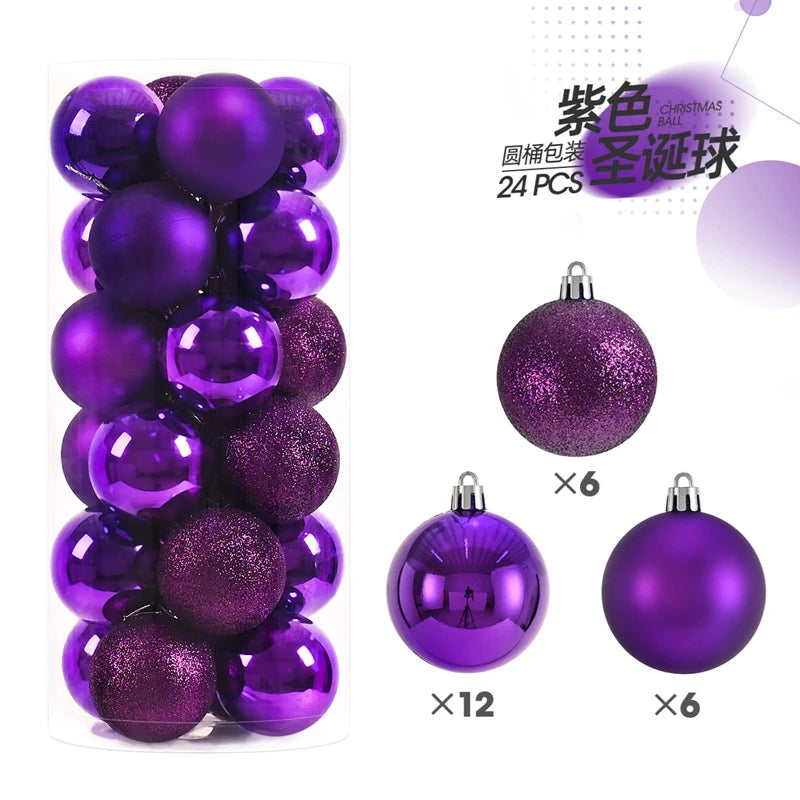 24/36Pcs Christmas Decoration 3/4CM Balls Hanging Christmas Tree Pendants Ornaments for Home Party Decor New Year Gift Accessory