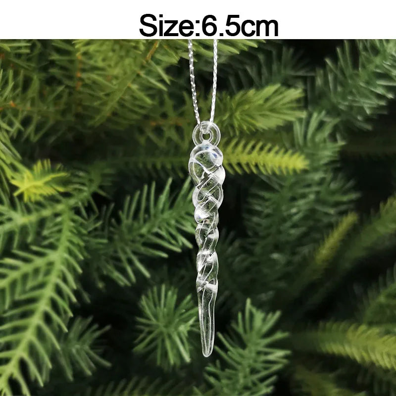 5pcs 2026 Christmas Decoration Crystal Acrylic Ornament Snowflake Elk Snowman Bow Christmas Tree Hanging Pendant New Year Kerst