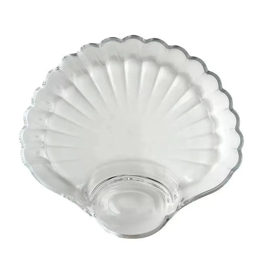 Shell DishTransparent Dumpling Plate with Vinegar Discs Sushi Breakfast Dried Fruit Snack Shell Spitting Dish Fruit Plate