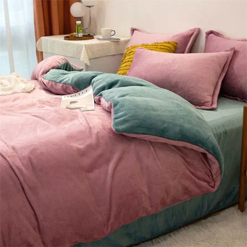 1pcs Duvet Cover Winter Warm Double Twin Queen King Quilt Cover Blanket Flannel Comforter Case Flannel Duvet Covers Bedding