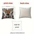 Christmas Reindeer Plush Pillow Cover 18x18