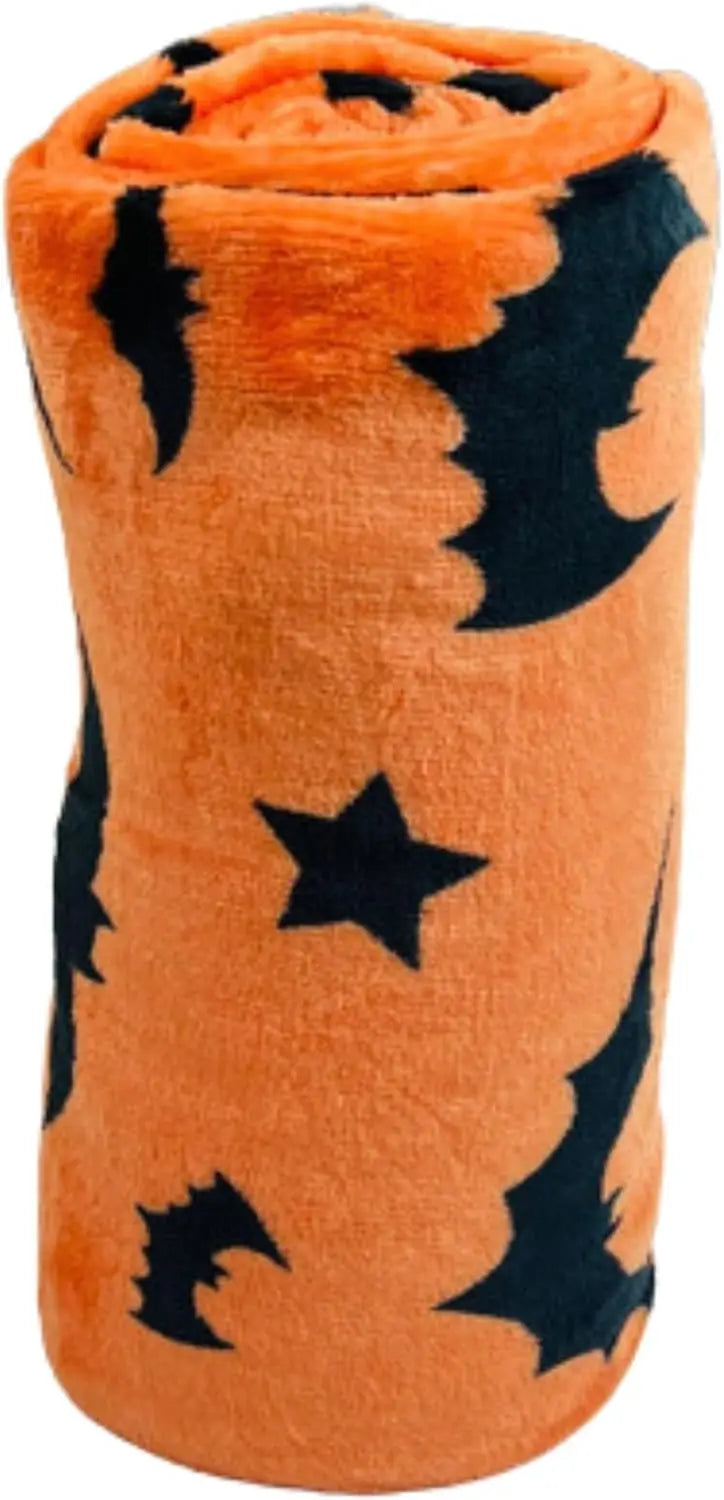 Halloween Black Bats Flannel Blanket