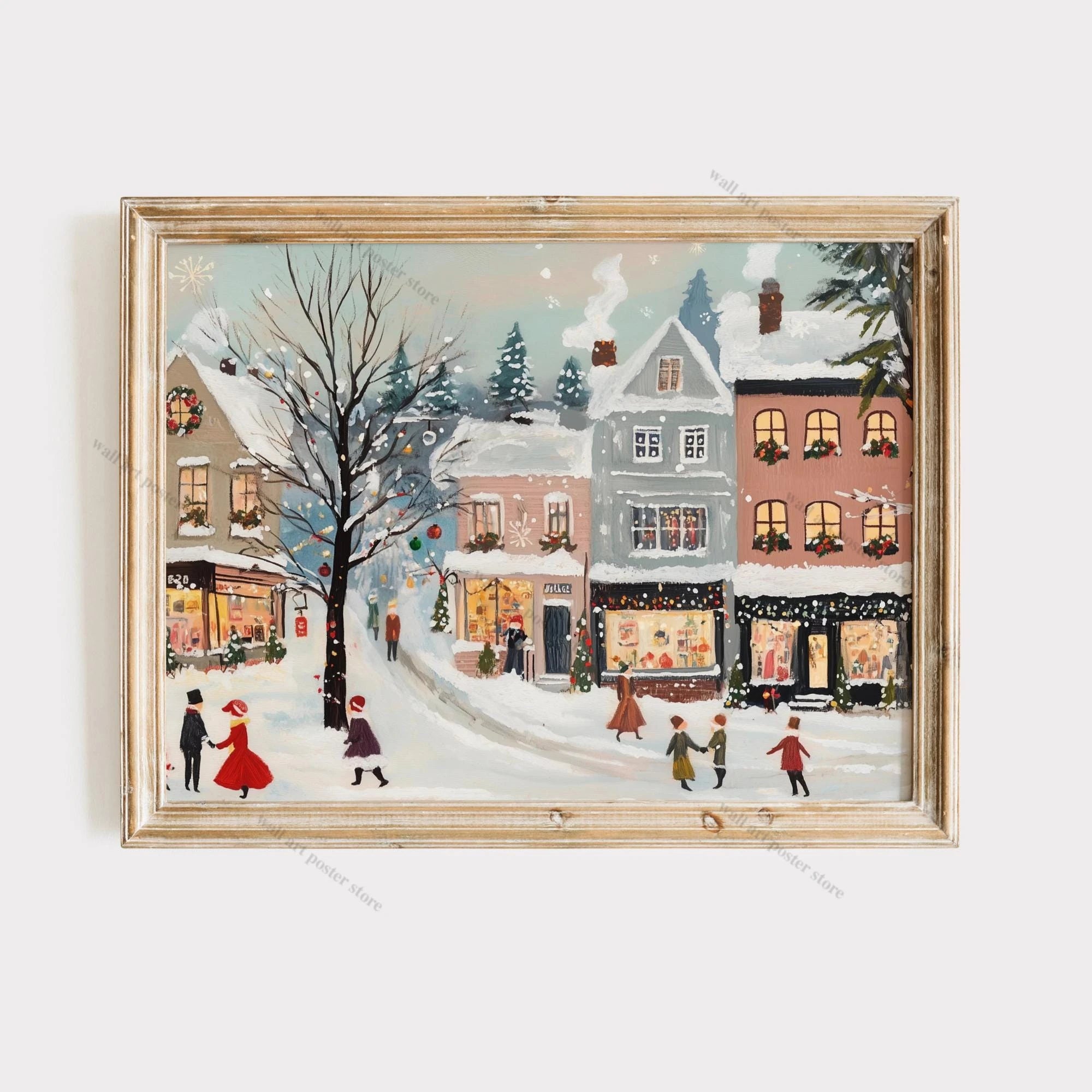 Winter Town Holiday Printable Wall Art