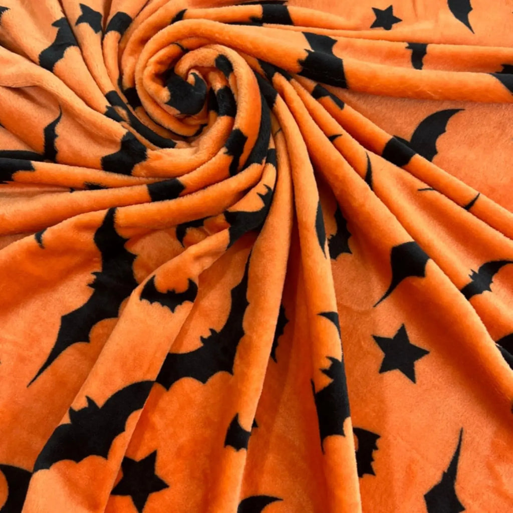 Halloween Black Bats Flannel Blanket