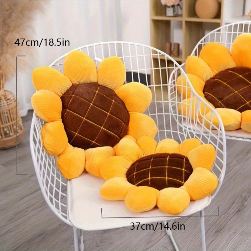 Office Sunflower Plush Cushion Pillow Living Room Sofa Headboard Plush Decorative Pad Car Sunflower Car Seat Plush Back Cushion