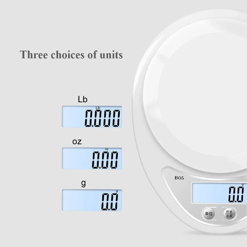 With tray 5kg LED Portable Digital Scale Scales Food Balance Measuring Weight Kitchen Scales Small Scale Weighing In Grams